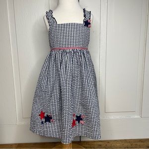- 🔅2/$20🔅 Sophia Rose Patriotic Red White Blue Star Seersucker Dress Size …